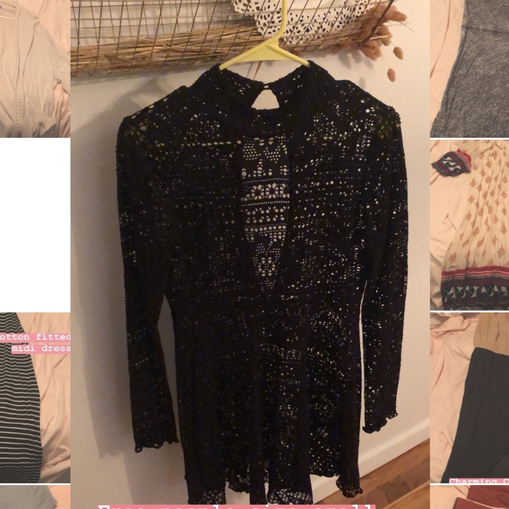 Free people Lace dress with keyhole back (no slip)